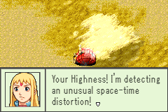 Regina’s revised dialogue uses proportional lettering: “Your Highness! I’m detecting an unusual space-time distortion!”