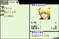The original pilot roster lists Zeru, Ballad and Jimmy.